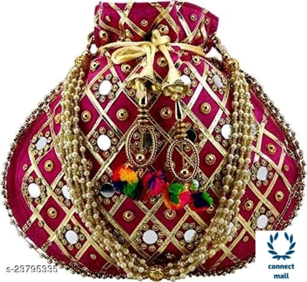 Women's Rajasthani Traditional Potli Bag - Red